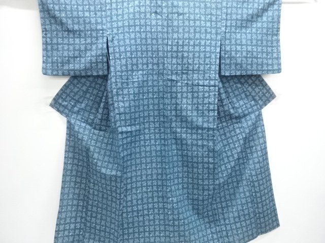 JAPANESE KIMONO / ANTIQUE HITOE KIMONO / SILK / TSUMUGI / WOVEN FLOWER